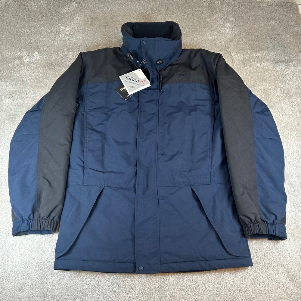 NWT LL Bean Winter Parka Mens Small Navy Thinsulate LiteLoft Teflon HT Jacket